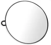 HAND HELD BLACK FOAM RUBBER MIRROR PADDED BARBER SALON HAIR DRESSER RECTANGULAR MIRROR FREE UK DELIVERY