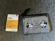 Disney Minnie Mouse Mesh Mini Flat Pouch Zipper Mickey Disneyland Disneyworld