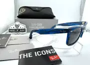 RAY-BAN WAYFARER CHANGE RB2140 1409/B1 PHOTO BLUE STRIPE GREY SUNGLASSES 50MM
