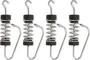 NDNCZDHC 4 Pcs Fishing Flag Clips 316 Stainless Steel Spring Loaded Anti Slip Grip Marine Flagpole Clip for Halyards Outrigger Lines