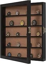 Shadow Box Frame 14x17 with 4 Shelves, Deep Memory Box Display Cabinet with Movable Shelves,Used for Collecting Medals,Keepsake Coins,Pictures,Flowers,Weddings,Military (Black)