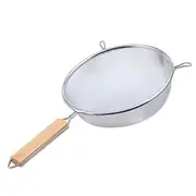 Stainless Steel Mesh Strainer with Wooden Handle Fine Mesh Filter Spoon Wire Sieve 18cm