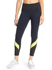 NWT Athleta Colorblock Sonar 7/8 Tight, Black/Navy SIZE M #457400 E111