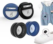 Air Tag Holder for Kids (4 Pack) 丨Hidden AirTag Case with Invisible Pin for Child Cloth, Pants & Silicone GPS Tracker Protective Cover for Toddlers, Elderly Shoelaces丨Dark Blue&Black&Dark Blue&Black