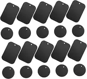 FUNNETOYU 20Pcs Magnetic Plate for Car Phone Holders Strong Adhesive Metal Plates Black Shapes for Easy Installation Devices