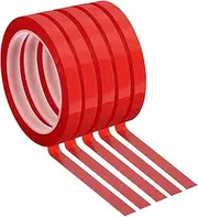 uxcell 5 Pack Whiteboard Tape, 11mm 7/16" Width Art Tape Dry Erase Board Pinstripe Thin Tape for Graphic Chart Grid Drafting Electrical Marking, Red