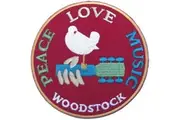 Woodstock Peace - Love - Music Iron On Patch (Red/White/Blue) (One Size)
