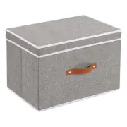 Fabric Storage Bins with Lids, Linen Foldable Clothes Boxes, Closet Organizer...