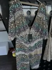 New Nwt Aidan Mattox Sequin Elegant Gown