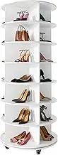 REASOR 7 Tier Rotating Shoe Rack Tower with Wheels, 360° Rotating Shoe Rack Storage Round Rotating Rack, Suitable for storing shoes, handbags, etc,for Entryway Living Room Hallway