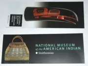 PAIR Of NATIIONAL MUSEUM AMERICAN INDIAN (Smithsonian) Bookmarks (3" x 8"), New