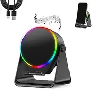 4-in-1 360° Rotating Bluetooth Speaker Stand, Cell Phone Stand with Wireless Bluetooth Induction Speaker, Anti-Slip Base Hd Surround Sound for Home and Outdoors (Black)