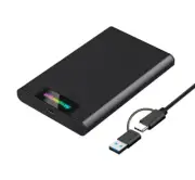 Simplecom SE239 Tool-free 2.5' SATA HDD SSD to USB-C Enclosure with RGB Lights U