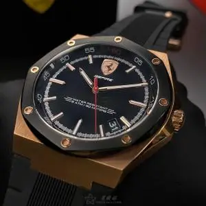 星晴錶業 FERRARI法拉利手錶編號:FE00017 黑色錶盤玫瑰金錶殼石英機芯簡約,運動 好看耐用