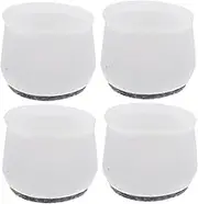 NUOBESTY 4pcs Chair Foot Covers Silicone Felt Furniture Pads Non Slip Table Foot Caps for Chair Legs Durable Protection for Hardwood Floors Fits Legs