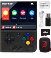 Miyoo Mini Plus Retro Handheld Game Console 64G TF Card 10000+Games 3.5” Black