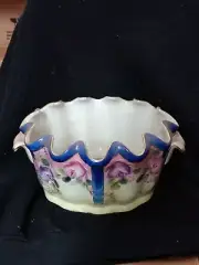 Porcelain Clam Shell Foot Bath Planter Floral Motif