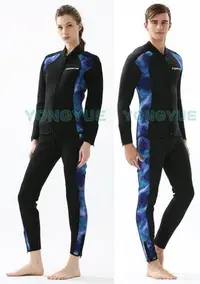 在飛比找Yahoo!奇摩拍賣優惠-YONGYUE台灣製全新款式 兩件式潛水衣 兩截式防寒衣 潛