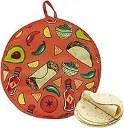 Tortilla Warmer Bag - Thermal Insulated Tortilla Keeper, Microwavable Pouch | Fabric Warmer for Burritos, Microwavable Insulated Pouch, Tacos, Roti, Pancakes, Soft Shells Flour Tortilla Storage