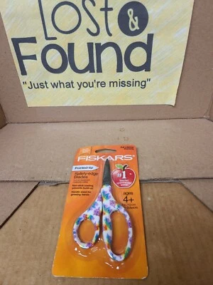 Fiskars 5 Inch Kids Scissors Ages 4+ Pointed Tip, Safety Edge Blades Colorful
