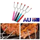 5pcs Telescoping BBQ Fork Roasting Sticks Marshmallow Roasting Sticks Skewers