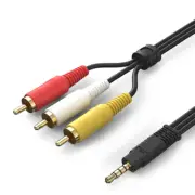 Premium 2.5mm AUX Straight to 3RCA M/M Cable AV Stereo Audio Video Adapter Cord