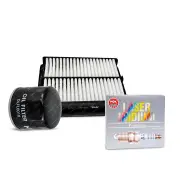 NGK Iridium Spark Plugs & NTK Air Oil Filter for Mazda 2 DJ DL 200 1.5L