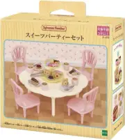 Sylvanian Families Calico Critters Pink Kitchen Furniture with Food SWEETS Party