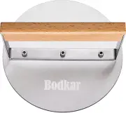 Smash Burger Press Stainless Steel 6 Inch round Hamburger Press with Wood Handle