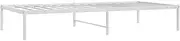 vidaXL Single Bed in Industrial Style - Robust Metal Bed Frame in White with Extra Storage Space - 92 x 187 cm - Assembly Required