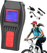 Cycling Speedometer for Road Bikes - Waterproof Speedometer with Horn,USB Rechargeable Bicycles Light Front Waterproof Bicycles Speedometer with Horn for Bicycles