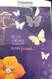 Hallmark FRIEND Card with removable Necklace, "So Glad We Are Friends" 78B