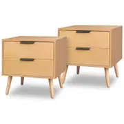 ALFORDSON 2x Bedside Table Beige