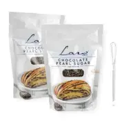 Lars Own Chocolate Pearl Sugar 10 Oz. X 2 with Mini Wire Whisk (3-Pc Set