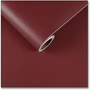 CRE8TIVE 24"x118" Thick Red Brown Wallpaper Peel and Stick Dark Red Contact Paper for Cabinets Self Adhesive Removable Solid Red Wallpaper Textured Vinyl Contact Paper for Bedroom Bathroom Shelf Liner