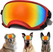 Dog Goggles, Dog Sunglasses With Adjustable Strap Uv Protection Breathable All-round Vision red