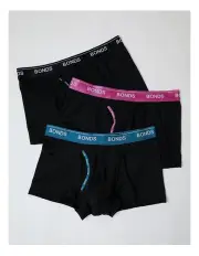 [Bonds] Guyfront Microfibre Trunk 3 Pack in Black