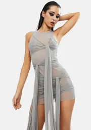 Good Vibing Strappy Mesh Dress