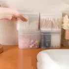 Plastic Cotton Swabs Organizer Transparent Cotton Stick Storage Box Desktop