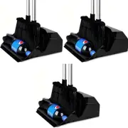 Compact 3-Pack Broom and Dustpan Combo - Industrial Quality with Folding Design