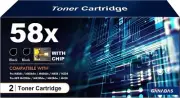 2x 58X Toner Cartridge with Chip Replacement for HP M304, M404, M406, M428, M430