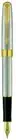 Parker Sonnet Fountain Pen Cascade Silver & Gold 18Kt Gold Fine Pt New In Box