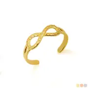 Gold Woman's Infinity and Hearts Toe Ring (Available in Yellow/Rose/White Gold)