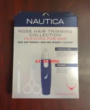 NAUTICA ~ NOSE HAIR Stainless Steel TWEEZER SCISSORS Battery TRIMMER COLLECTION