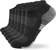 [coskefy] Men's Trainer Socks 43-46, 6 Pairs of Socks Women's 35-38 39-42 47-50 Padded Running Socks Cotton Sports Socks Breathable Unisex Black White Grey