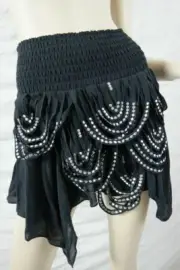 SASS & BIDE black Hear Me Roar tiered handkerchief mini skirt size 8 BNWT