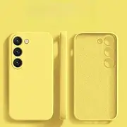 for S24 S23 S22 Ultra Plus Case Liquid Silicone Cover for Samsung Galaxy S24 S23 S22 S 23 Ultra Plus S24Ultra Phone Case,Yellow,for Galaxy S23 Plus