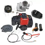 49cc 50cc 2 Stroke Engine Motor+Fuel Tank Throttle Grips for Dune Mower Buggy AU