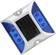 ElgnAura LED Driveway Marker Lights, Driveway Lights Led Solar Powered Blue, LED Solar Ground Marker Lights, Waterproof Outdoor Driveway Road Spike Lamp, 1000m Viewing Distance