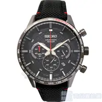 在飛比找PChome商店街優惠-SEIKO 精工 SSB359P1手錶 黑紅 尼龍皮錶帶 三